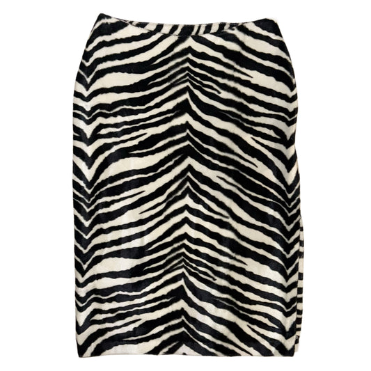 Zebra furry skirt