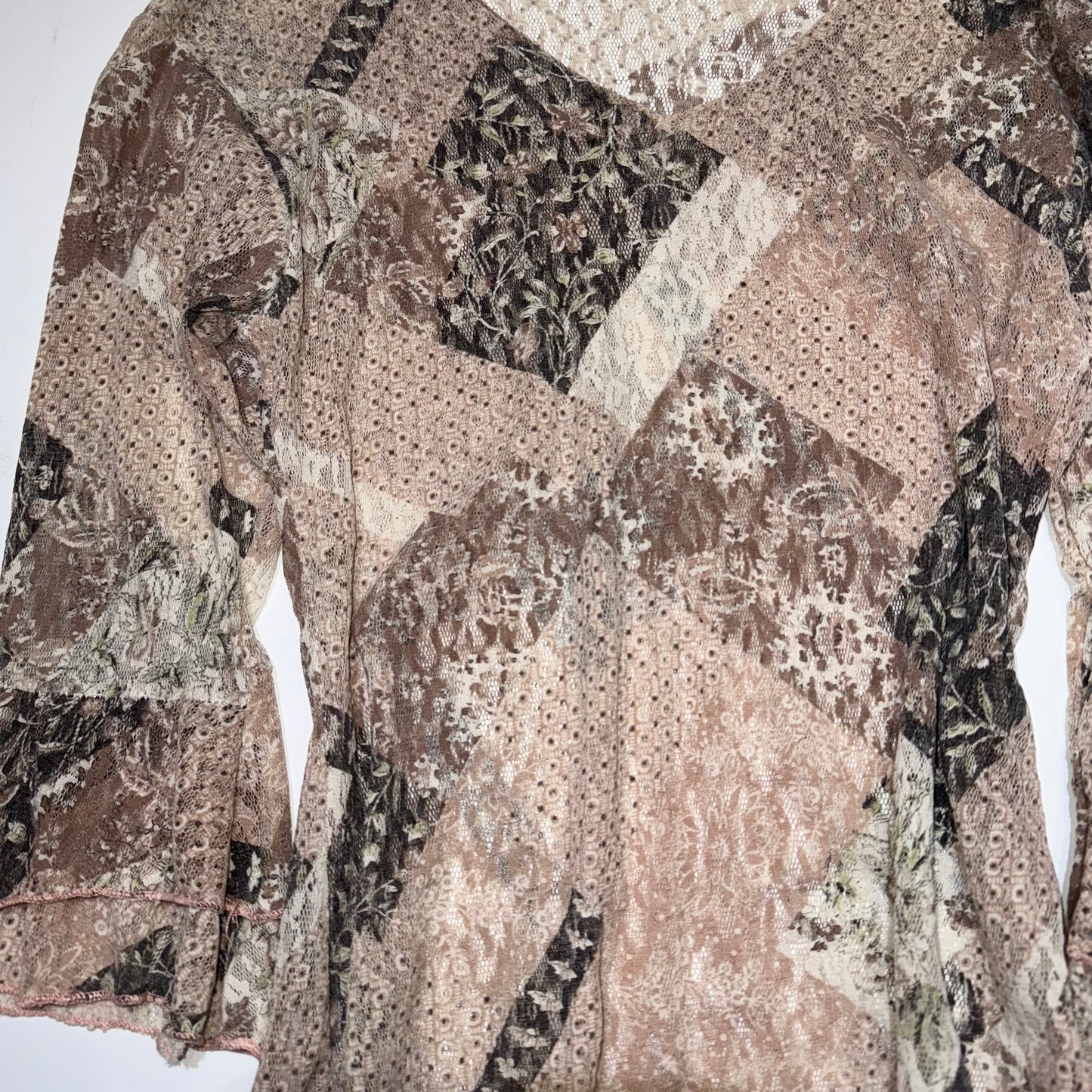 Floral lace patchwork long sleeve