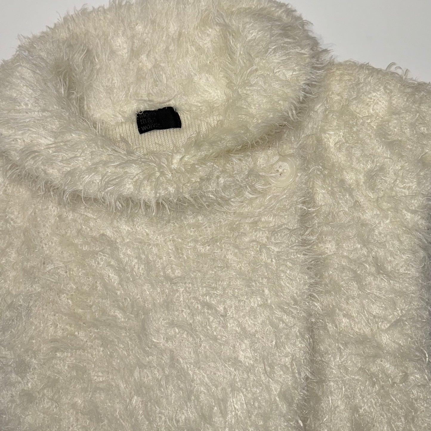 Ivory furry button top