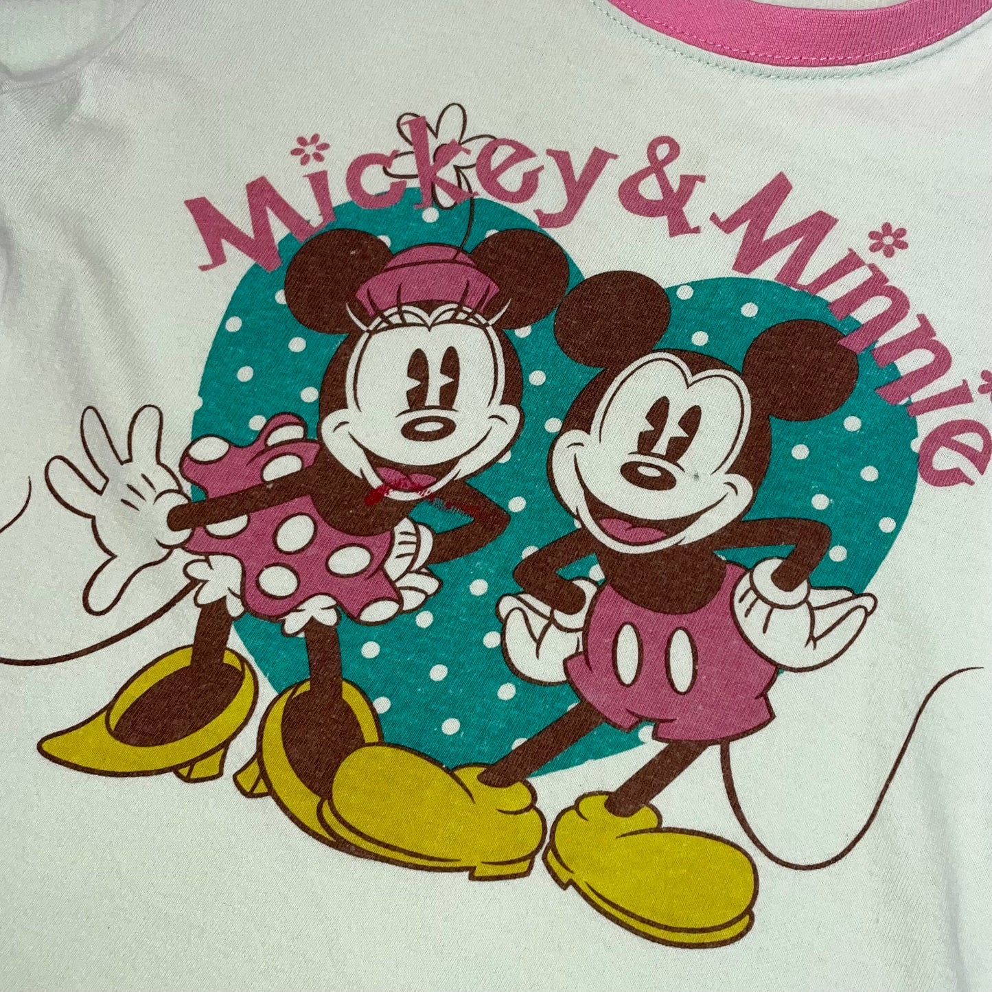 Mickey Minnie mint pink baby tee