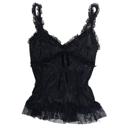 Black lace ruffle cami