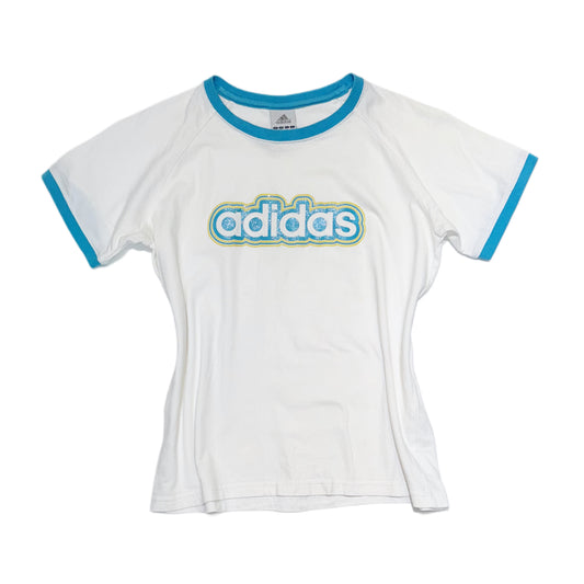 Adidas baby blue white top