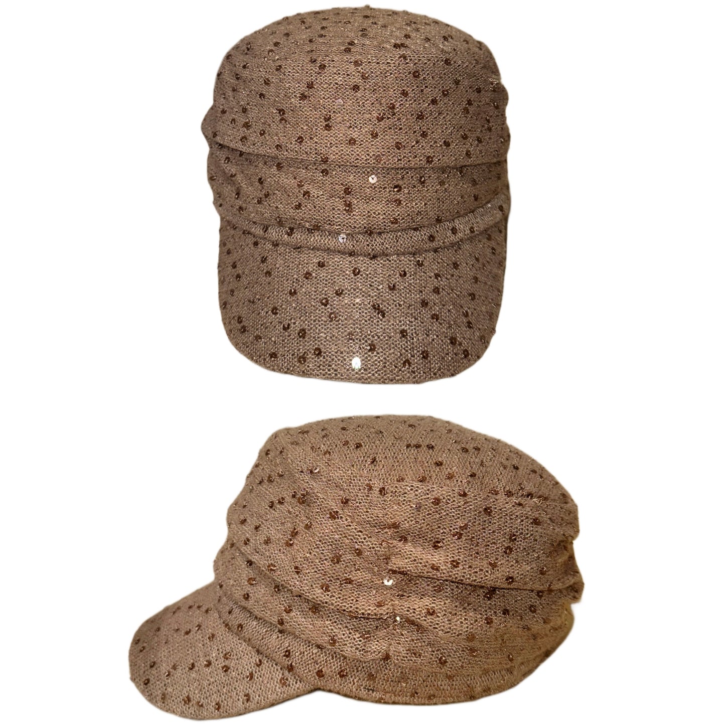 Brown embroidered hat
