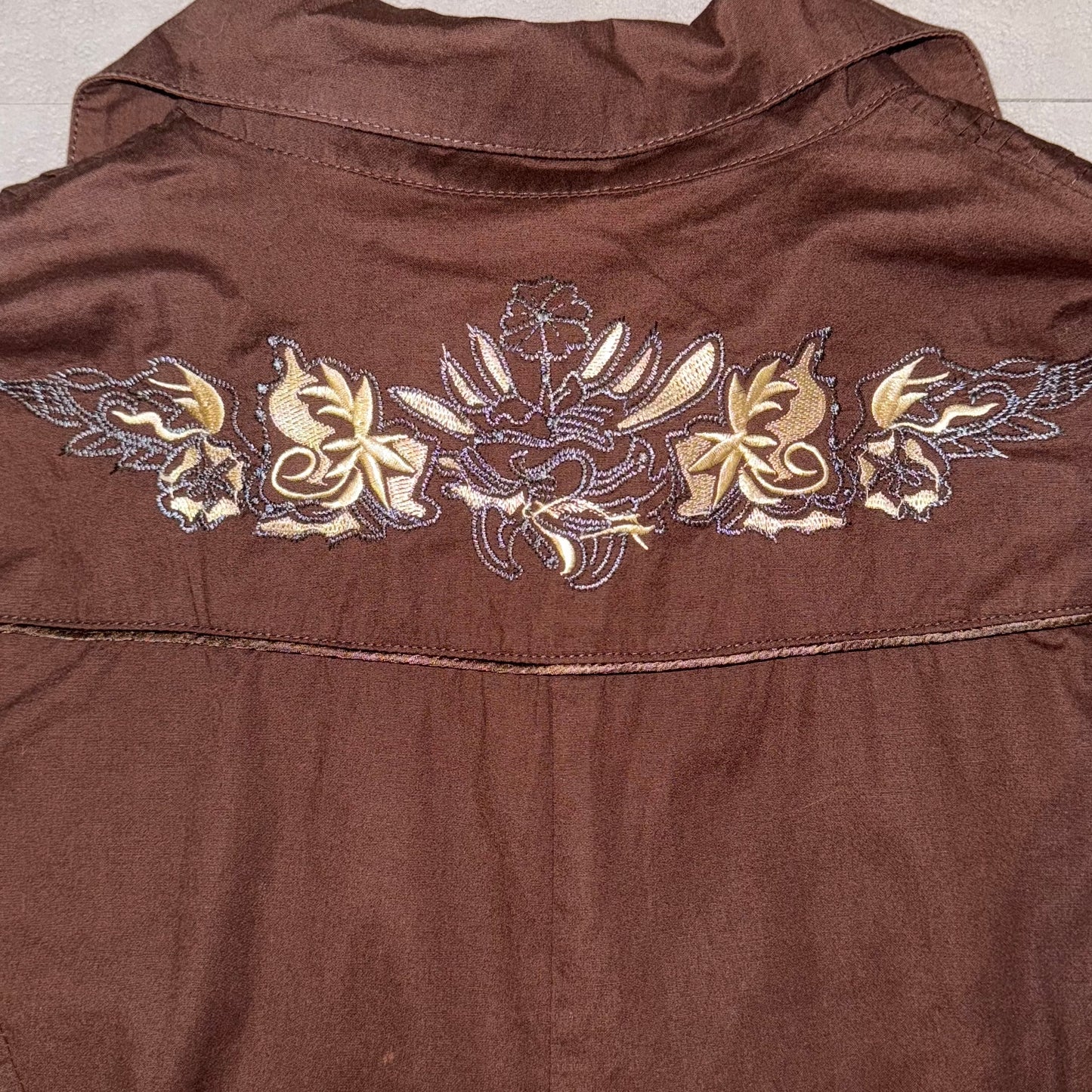 Brown embroidered shirt