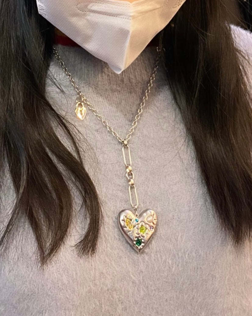 Heart crystal 925 sliver necklace(S)