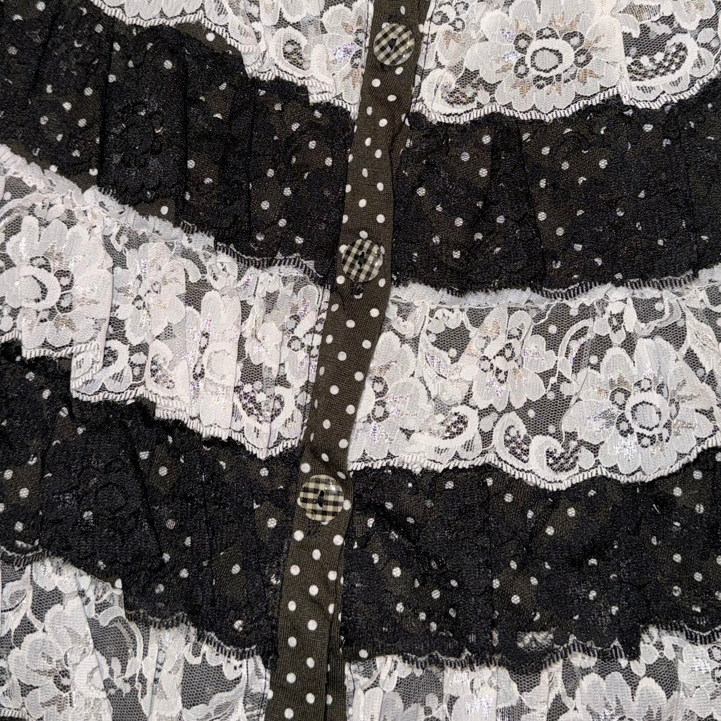 Polka dot lace layered vest