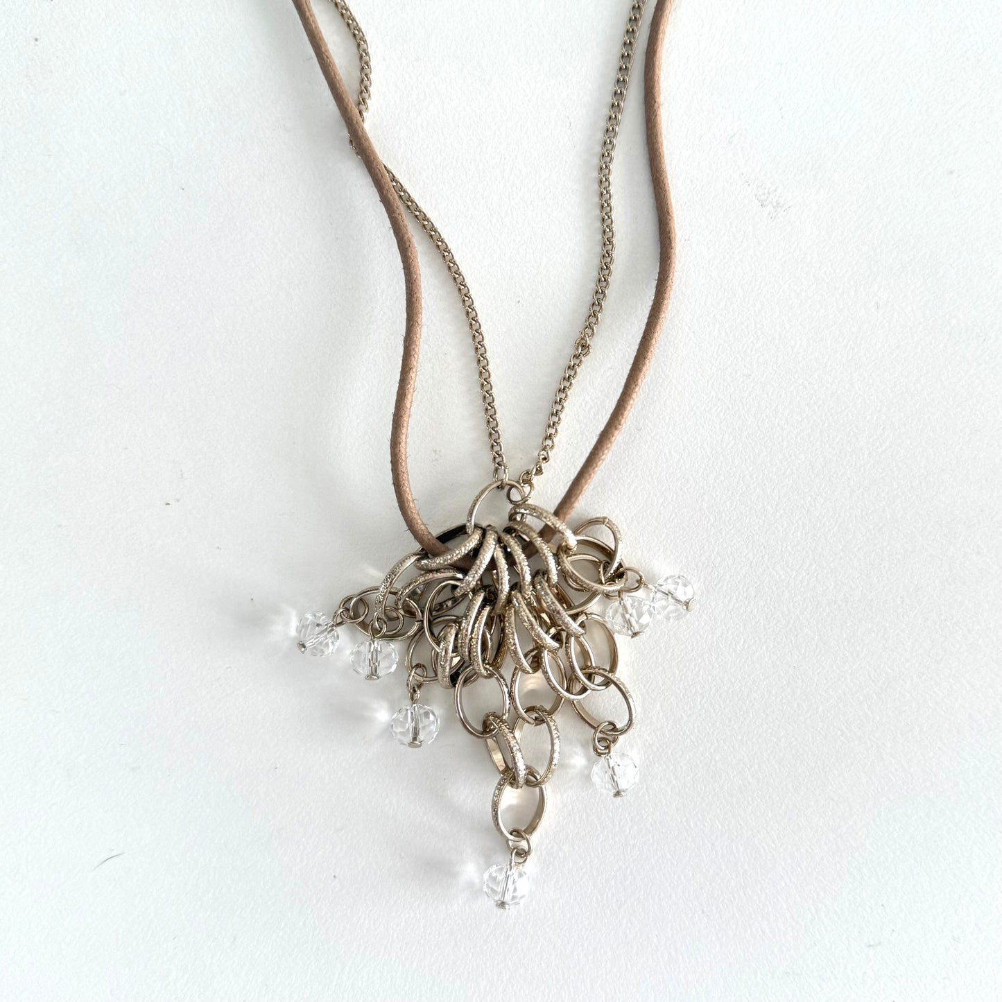 Brown chains long necklace
