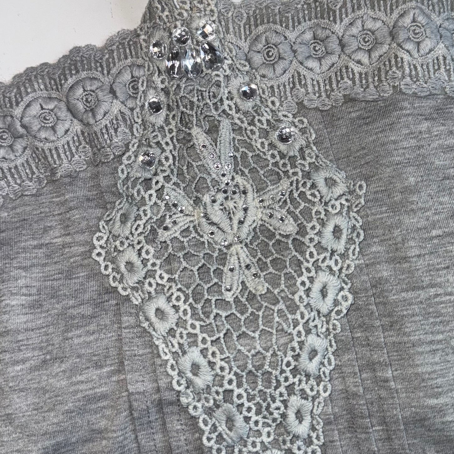 Grey lace halter