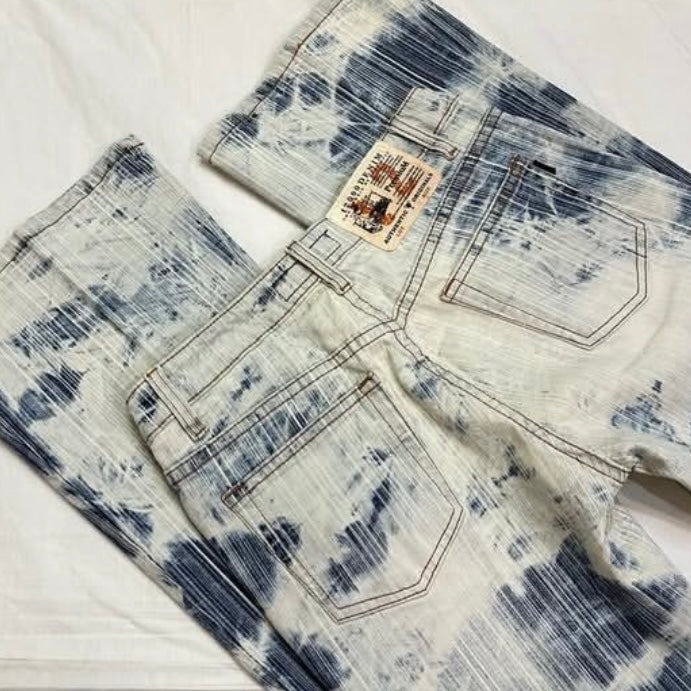 Tie-dye low waist jeans