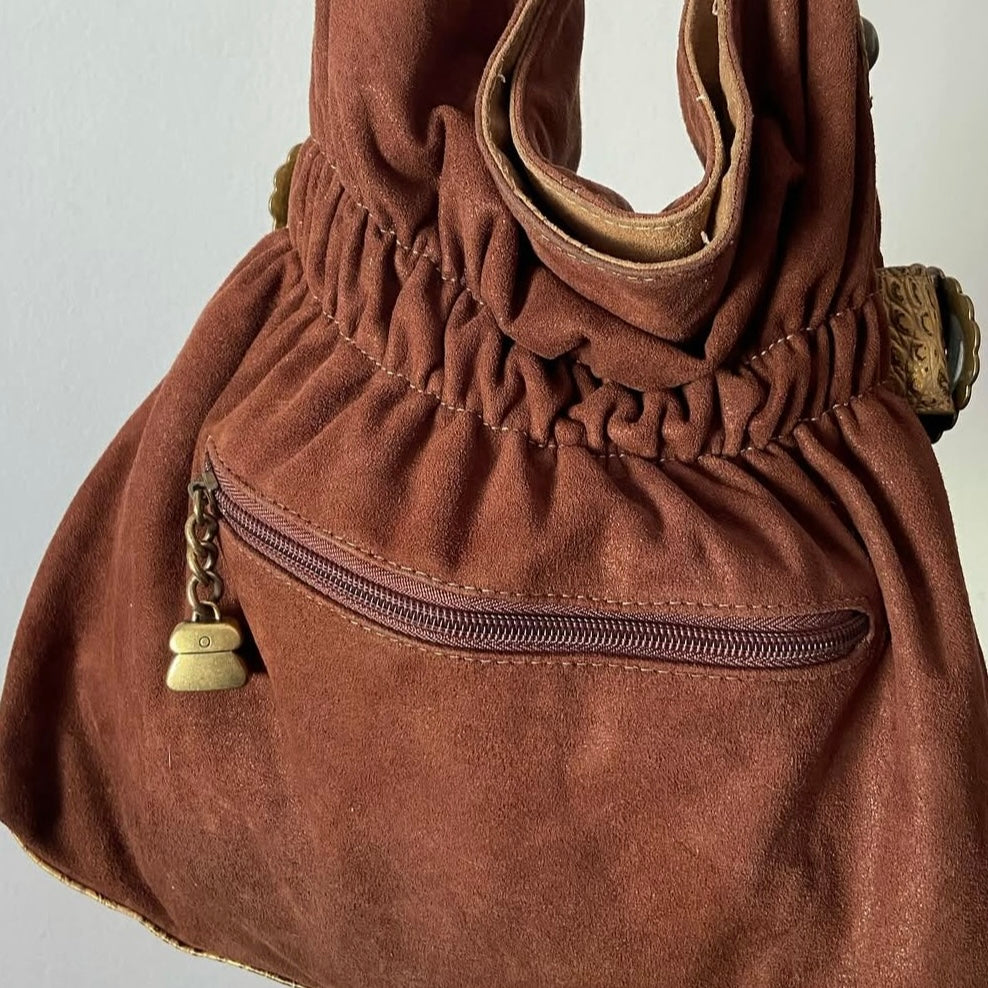 Kathy brown suede bag