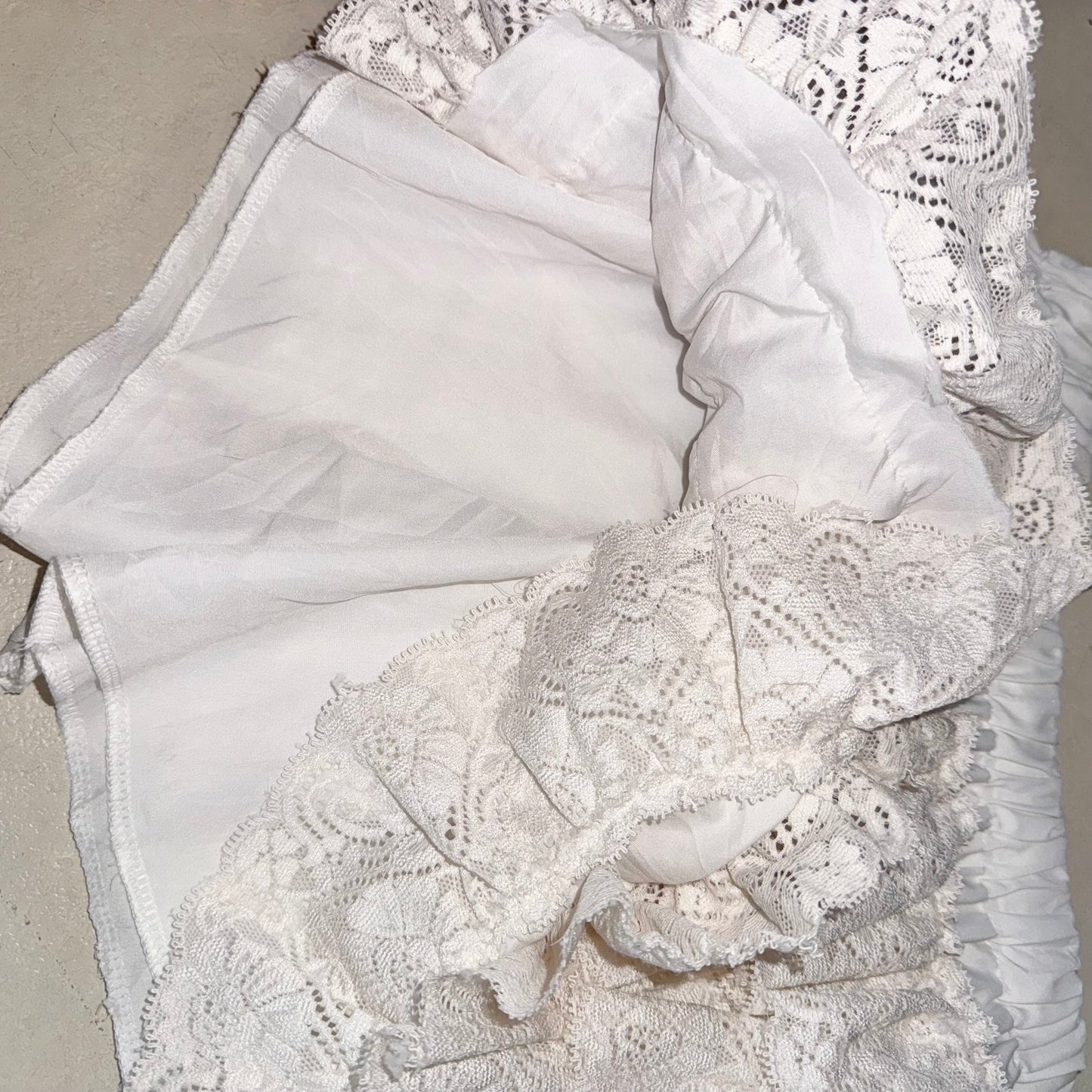 Ivory lace shorts
