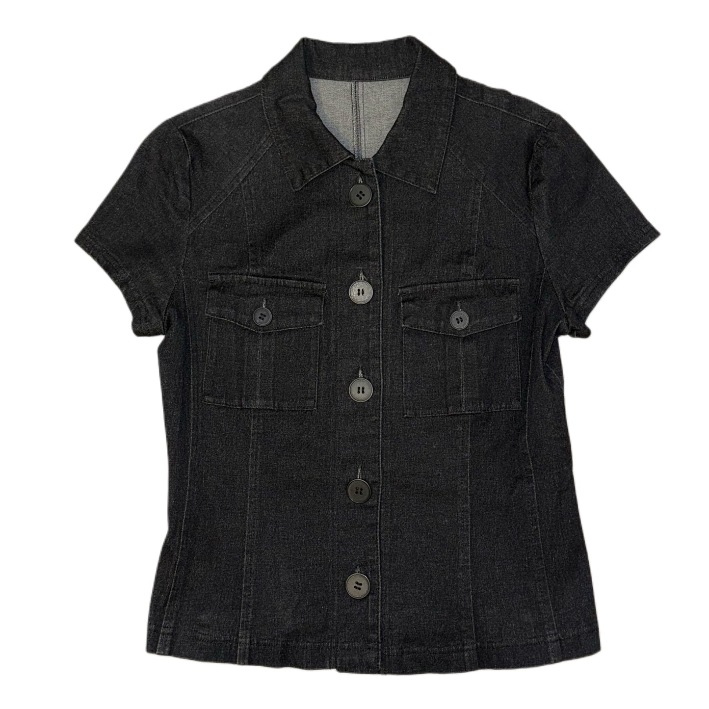Black denim shirt