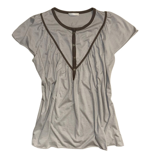 Grey button top