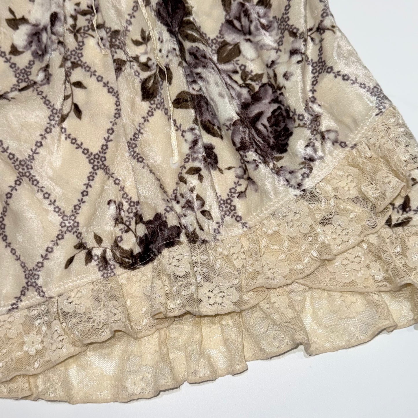 Rosa Rosa floral lace trim top