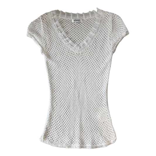 Michel Klein ofuon White sparkly knit top