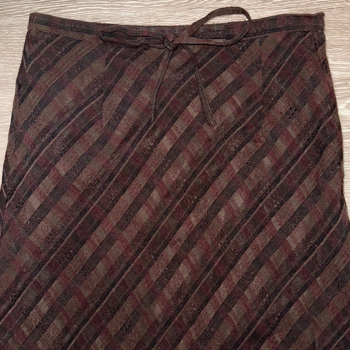 Brown check skirt