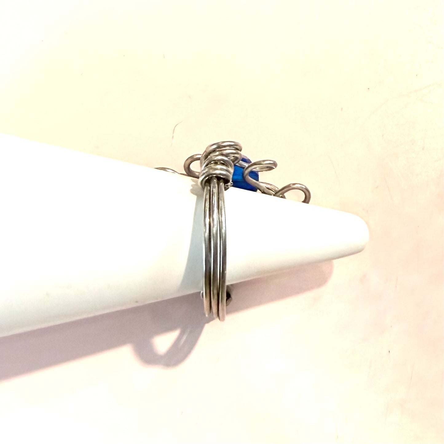 Handmade Blue bead ring