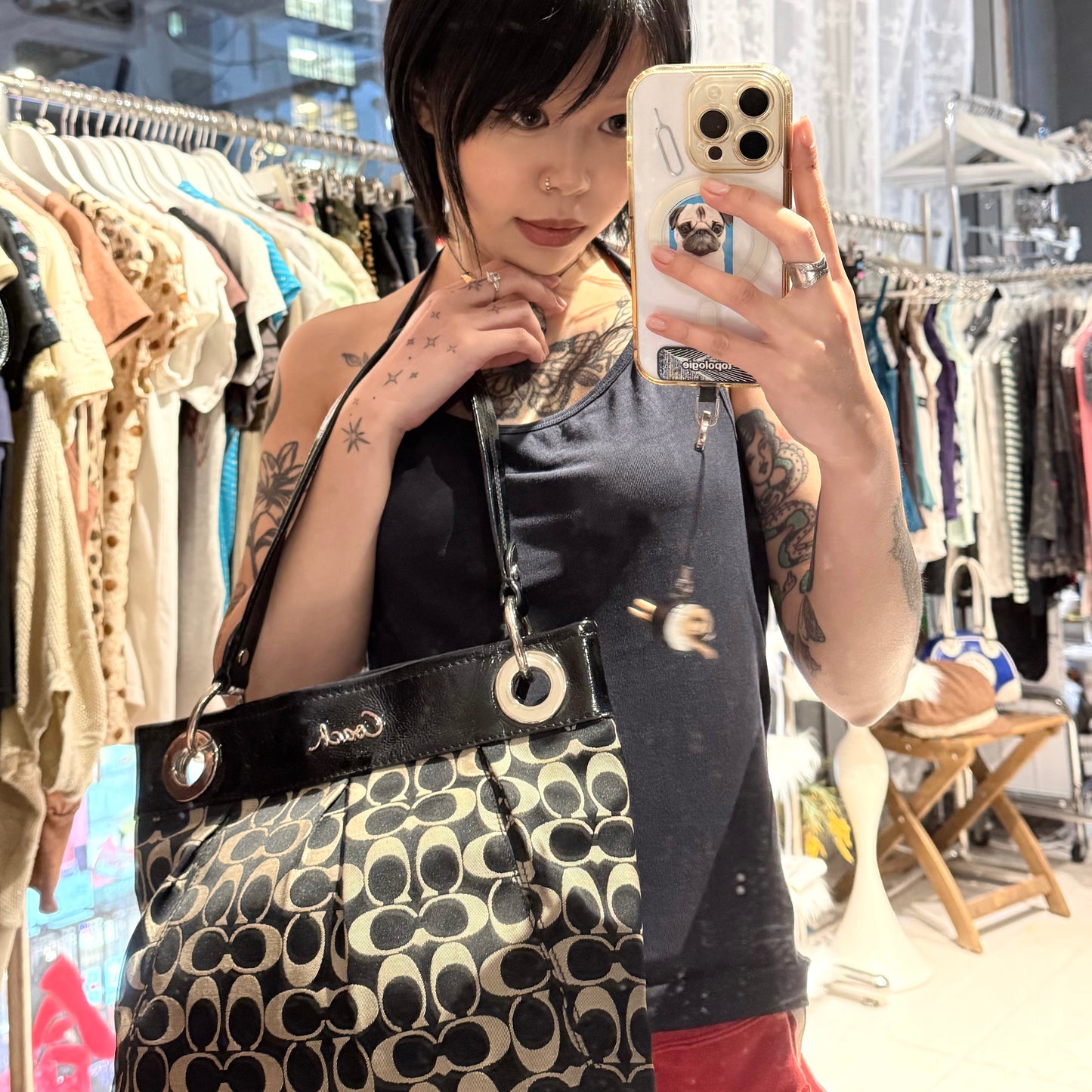 Coach leather shoulder bag