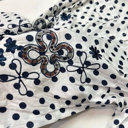 Edc embroidered polka dot shirt