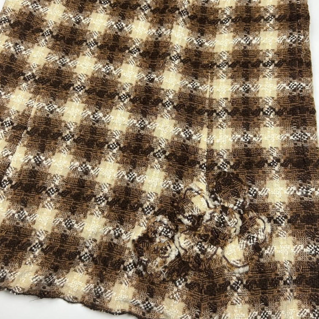 Brown checkered skirt