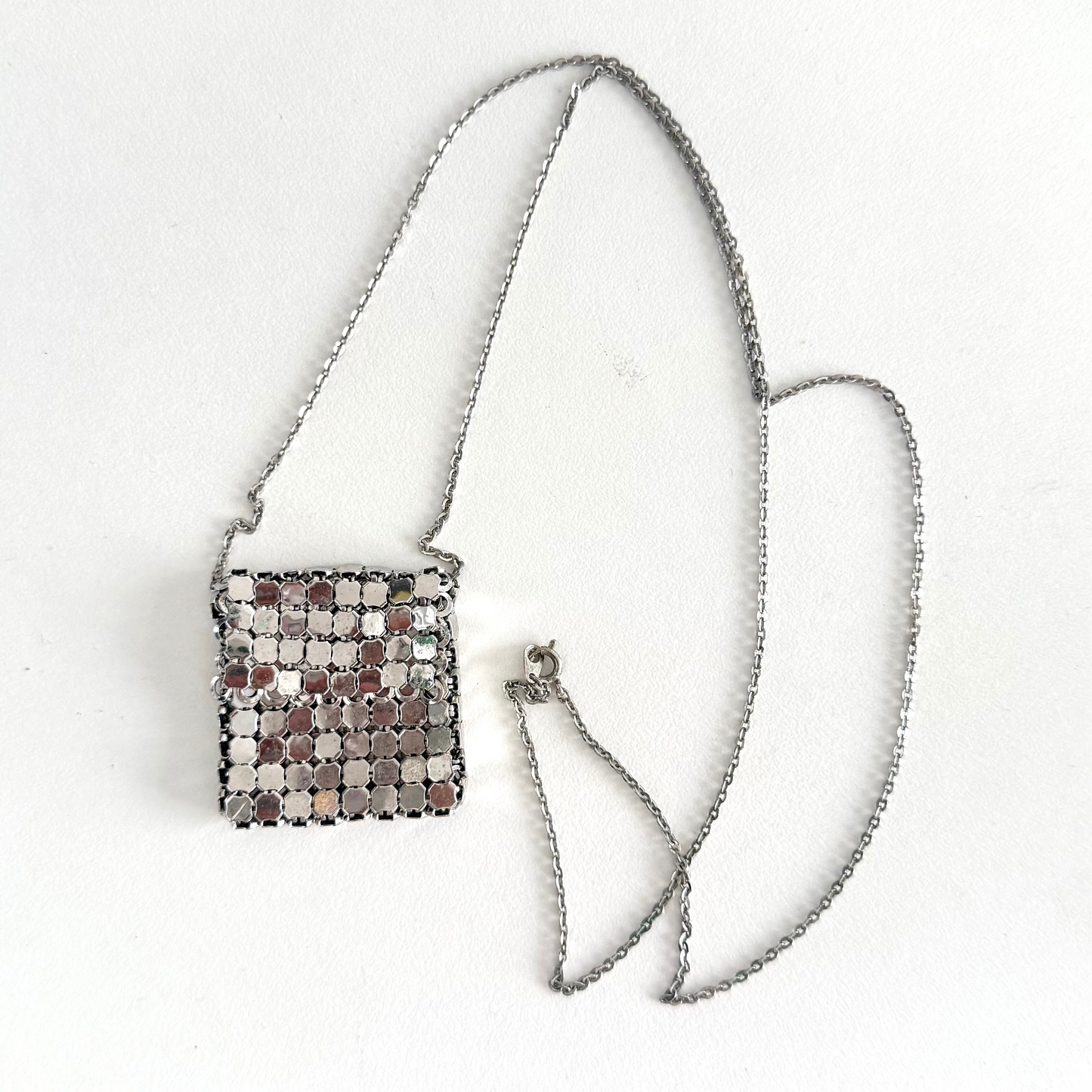 Sliver long necklace bag