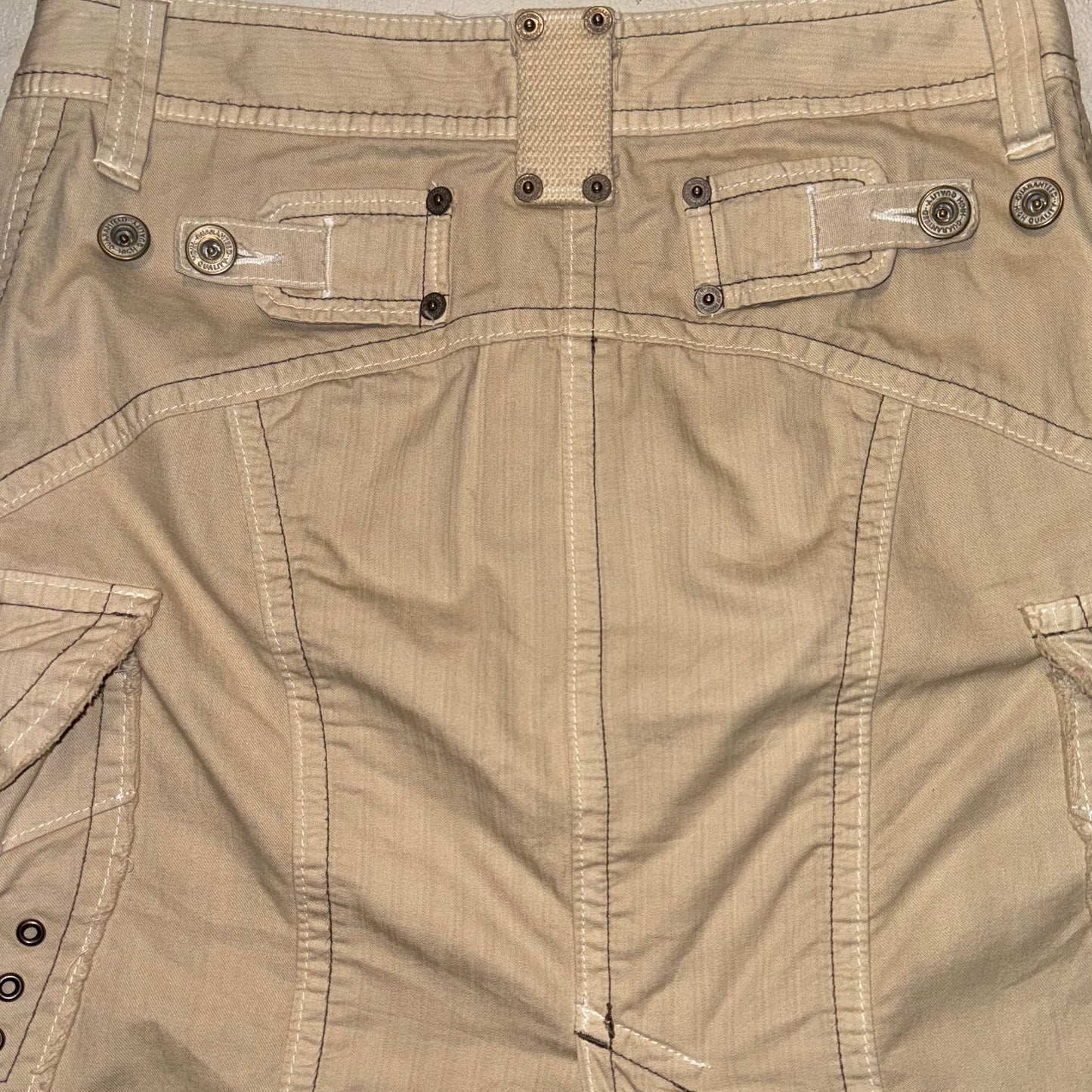 Beige cargo midi skirt
