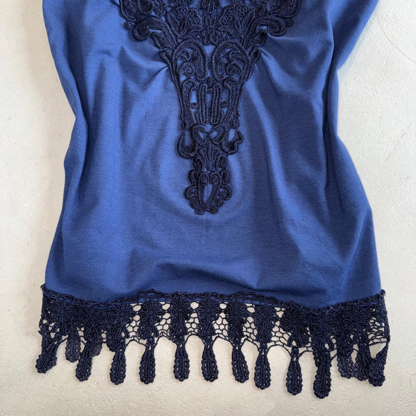 Axes navy embroidered tank
