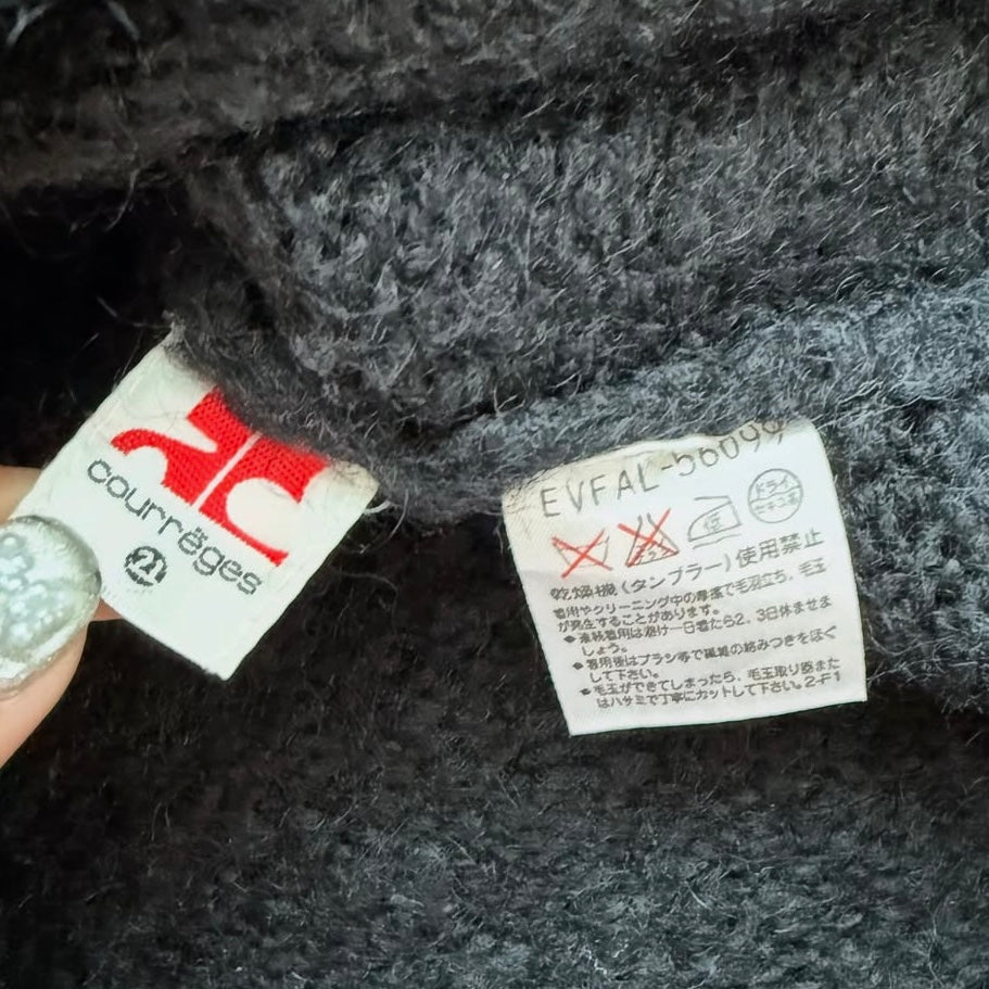 Courreges black knit top