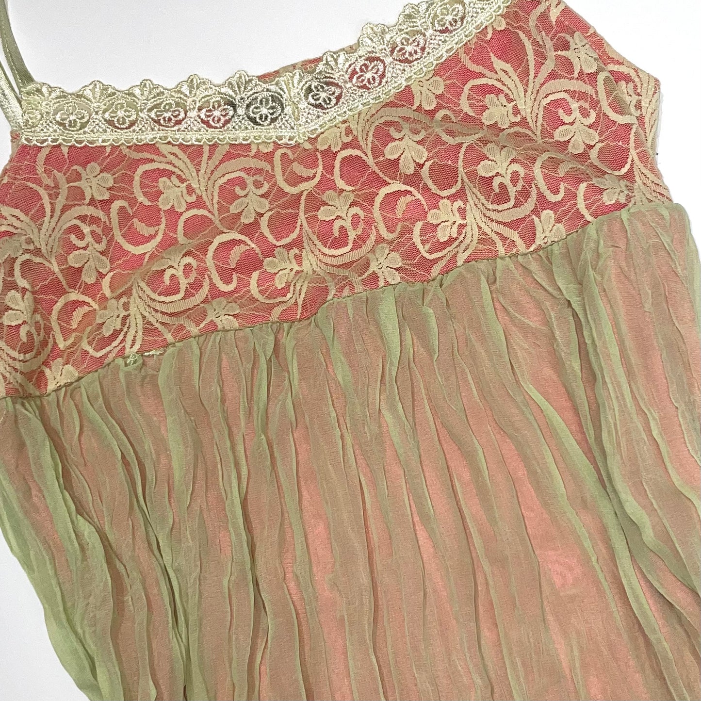 Pink mint lace cami