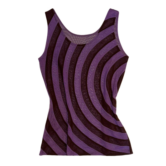 Spiral stripe purple brown top