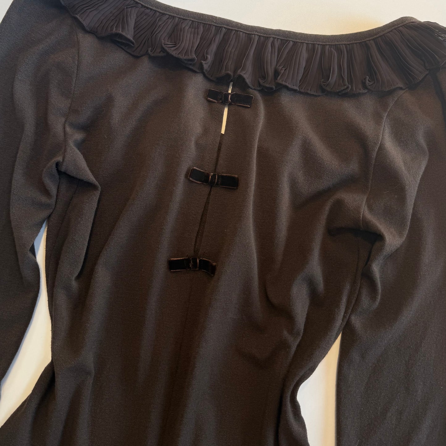 Liz Lisa brown ruffle ribbon long sleeve