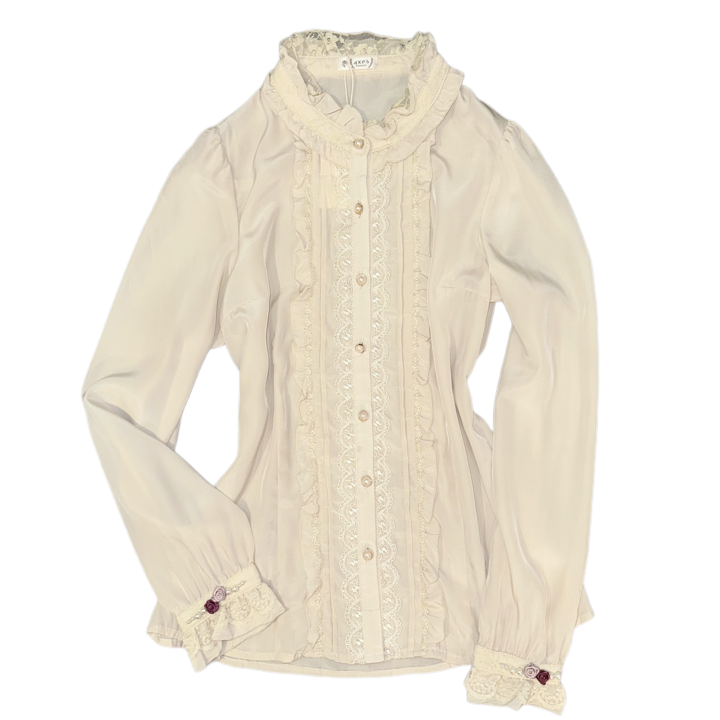 Axes beige shirt rose sleeves