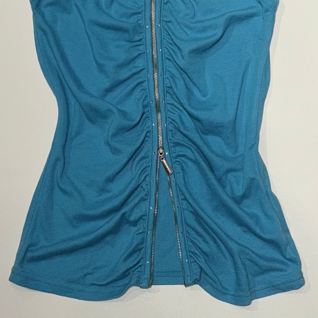 Blue zipper top