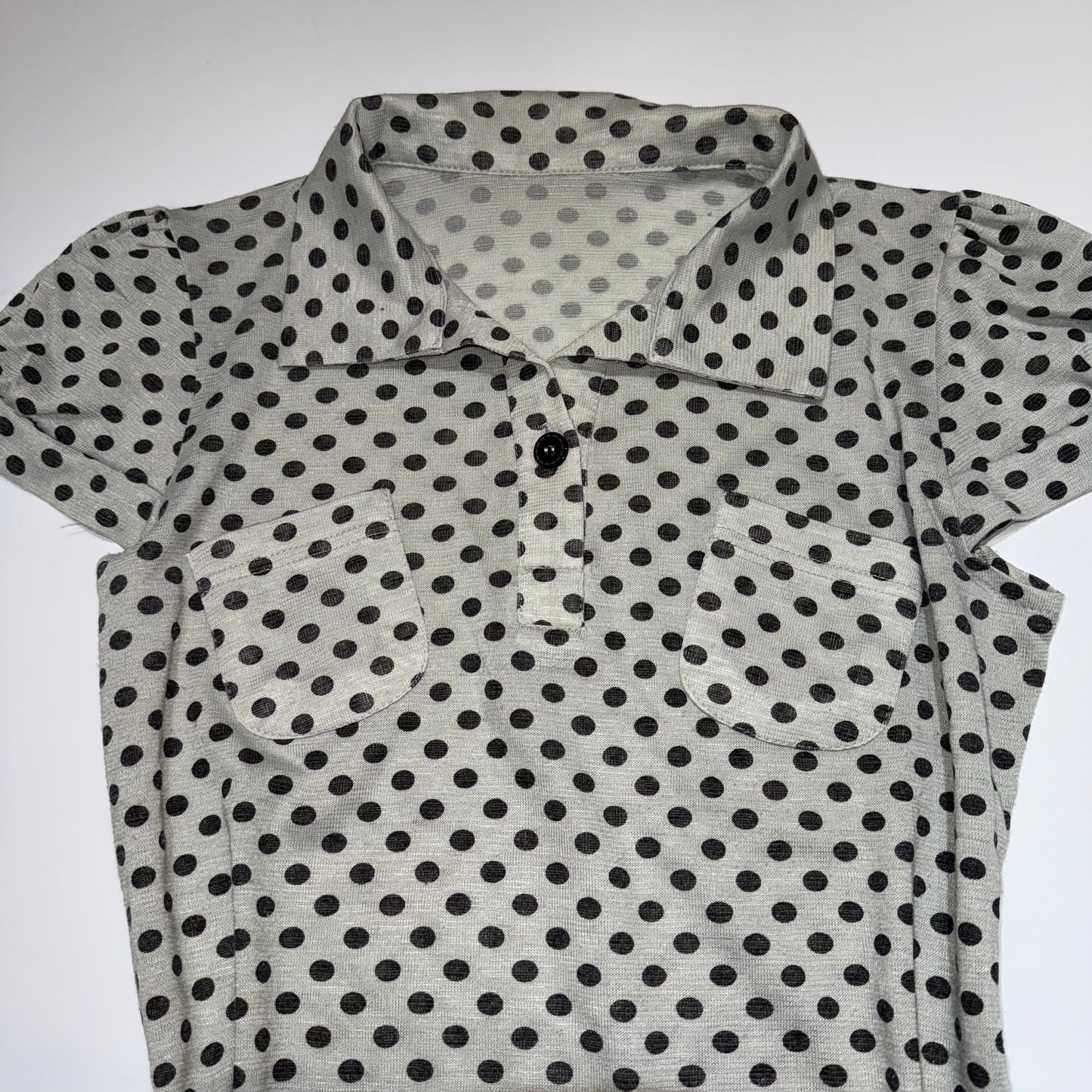 Polka dot mesh top