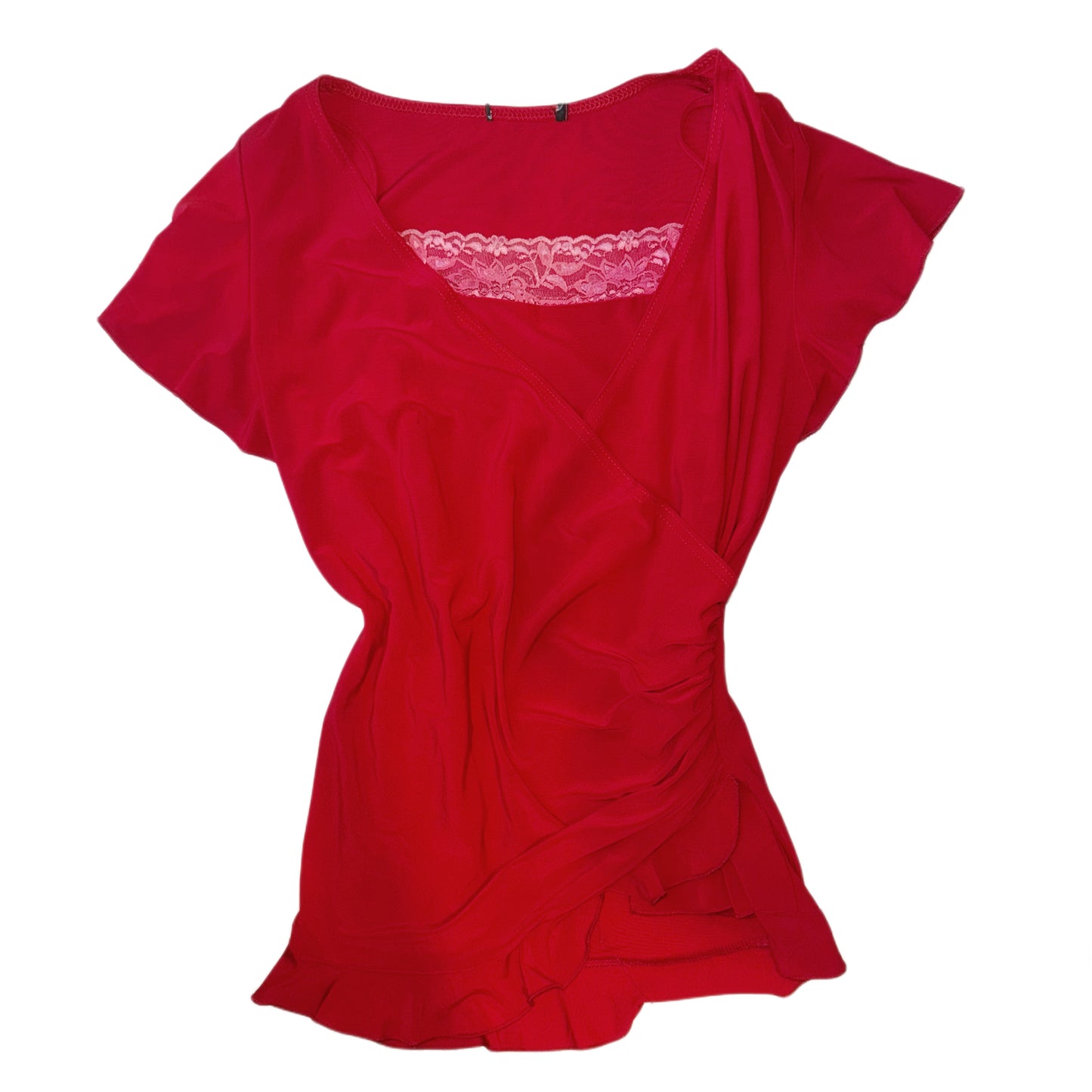 Red layered top