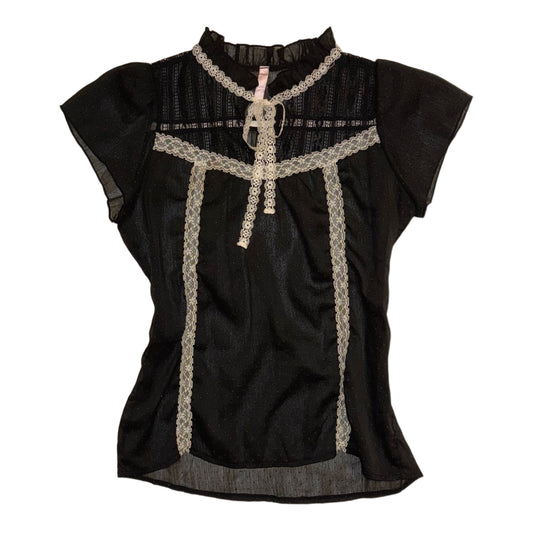 Black sheer lace top