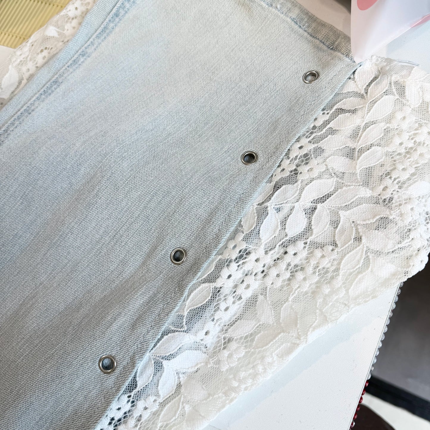 Denim lace flares