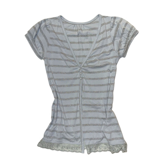 Grey striped lace outer