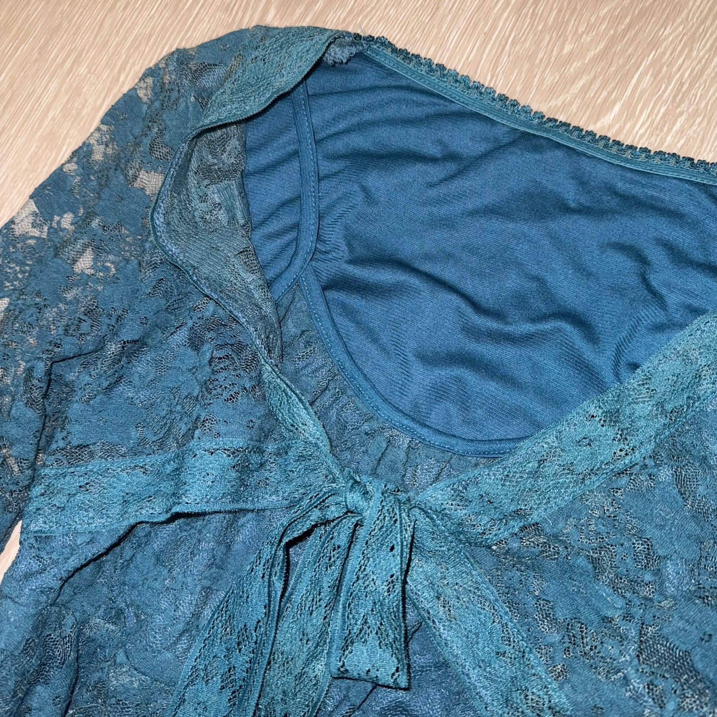 Blue lace layered long sleeve