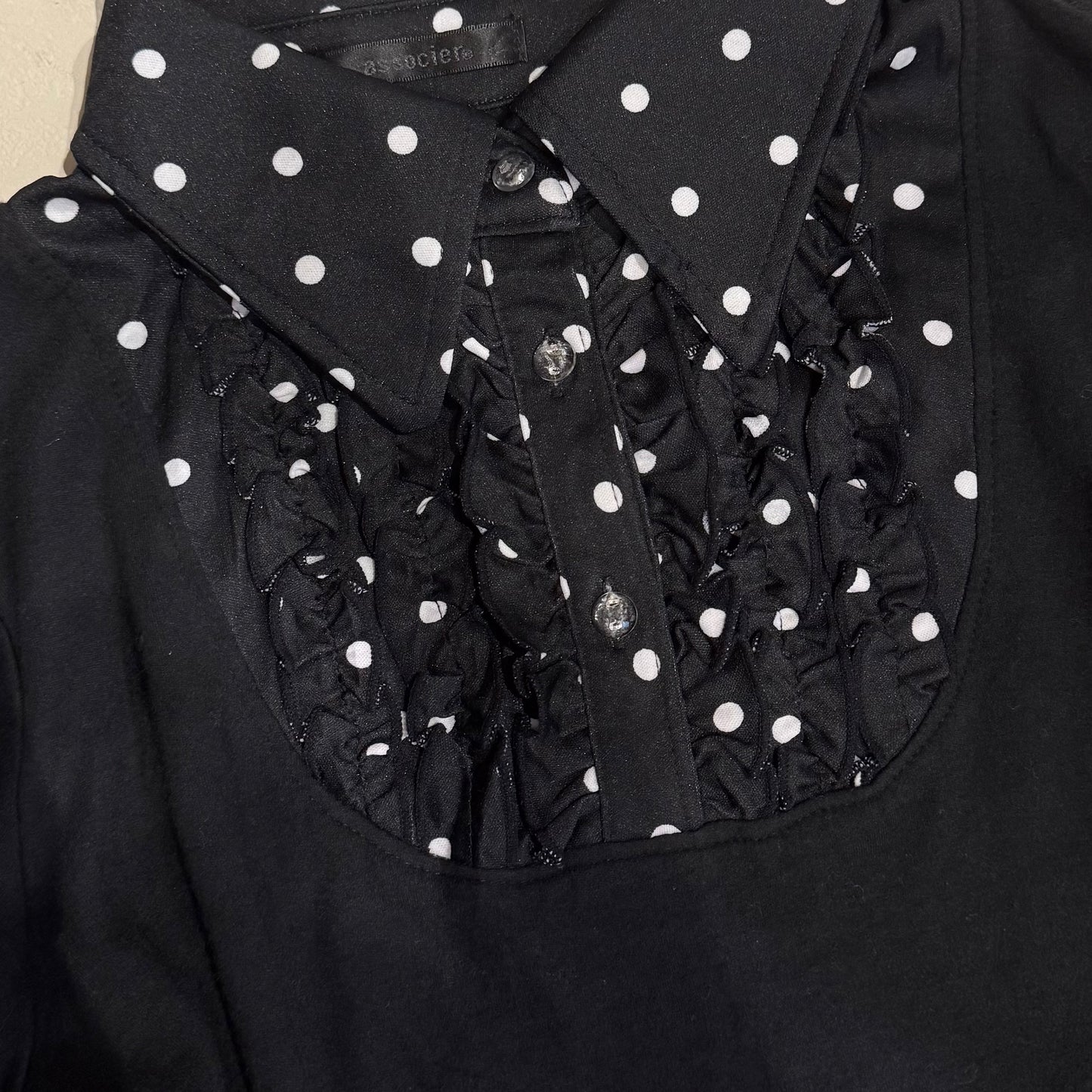 Black polka dot layered shirt