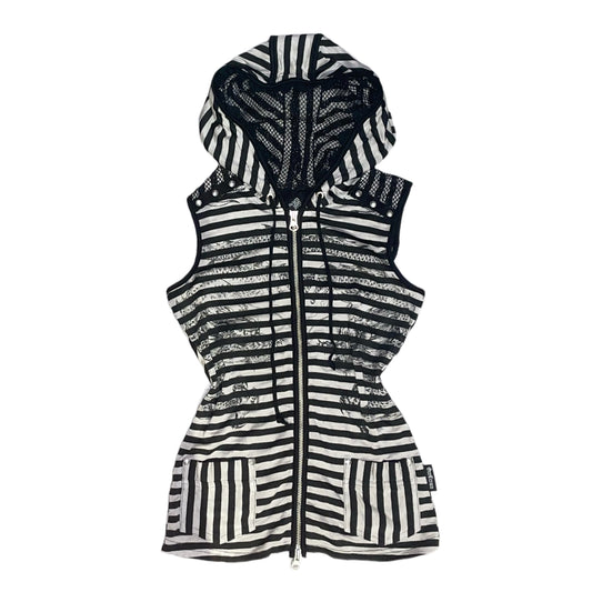 Ozz Croce double zips stripped lace hoodie