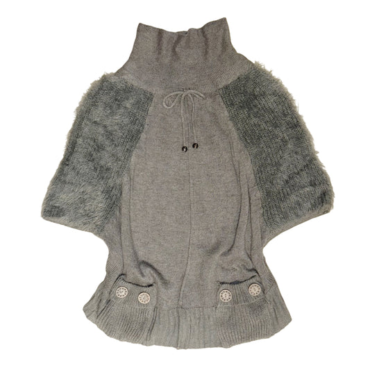 Grey furry sleeve top