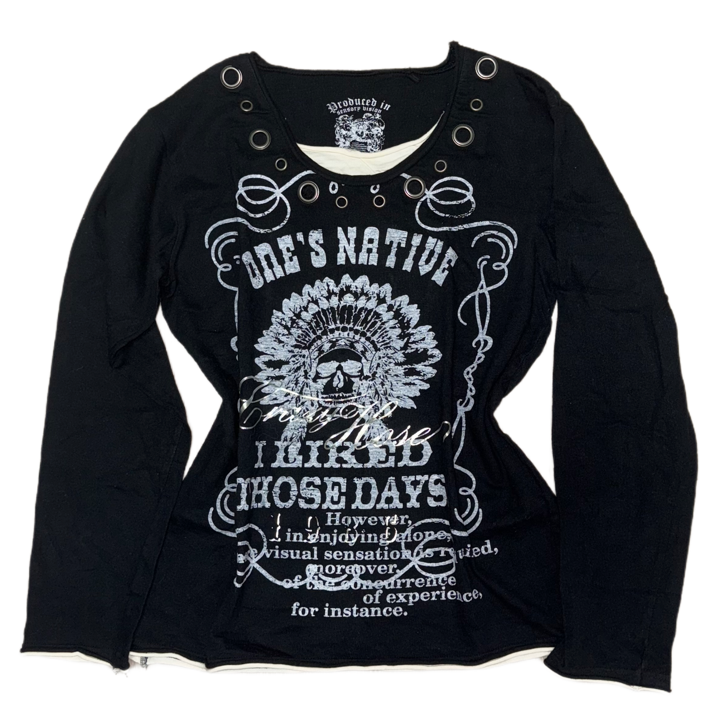 Black layered graphic long sleeve