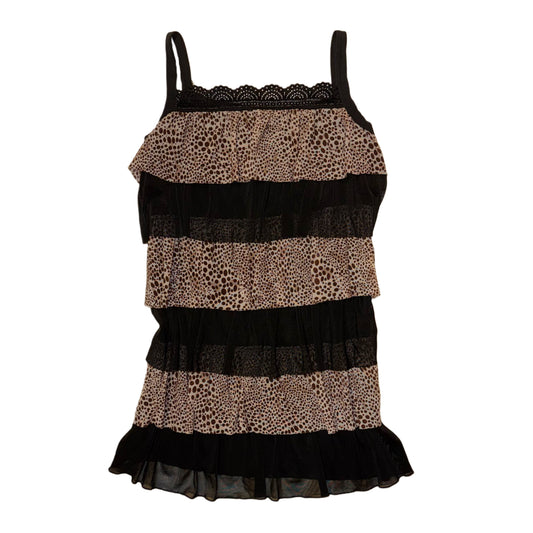 Black leopard layered tank