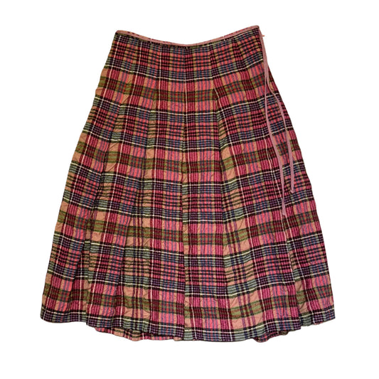 Pink plaid skirt