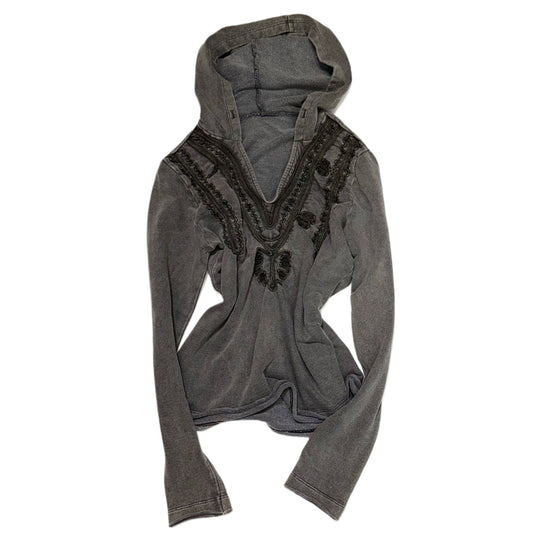 Distressed grey hoodie