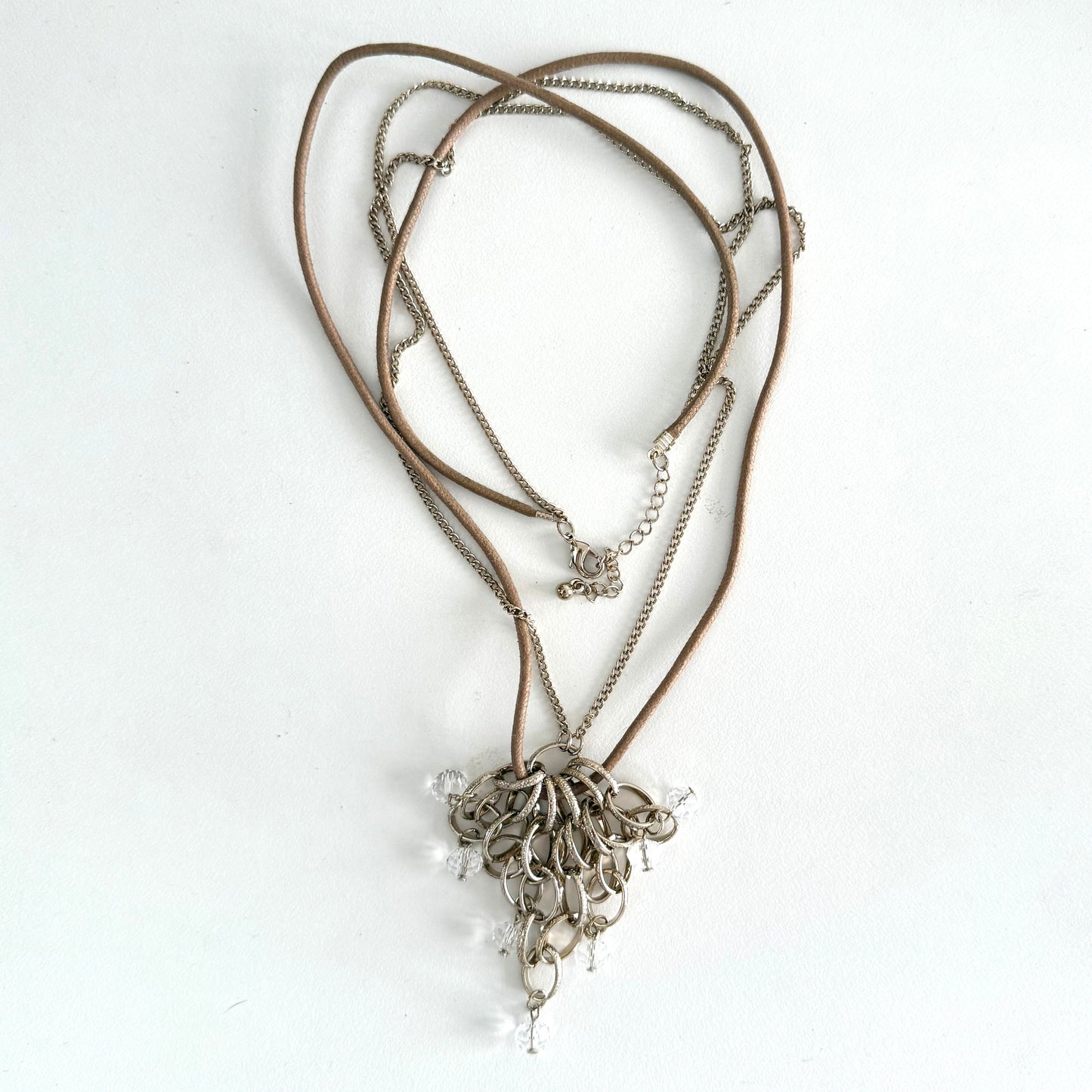 Brown chains long necklace