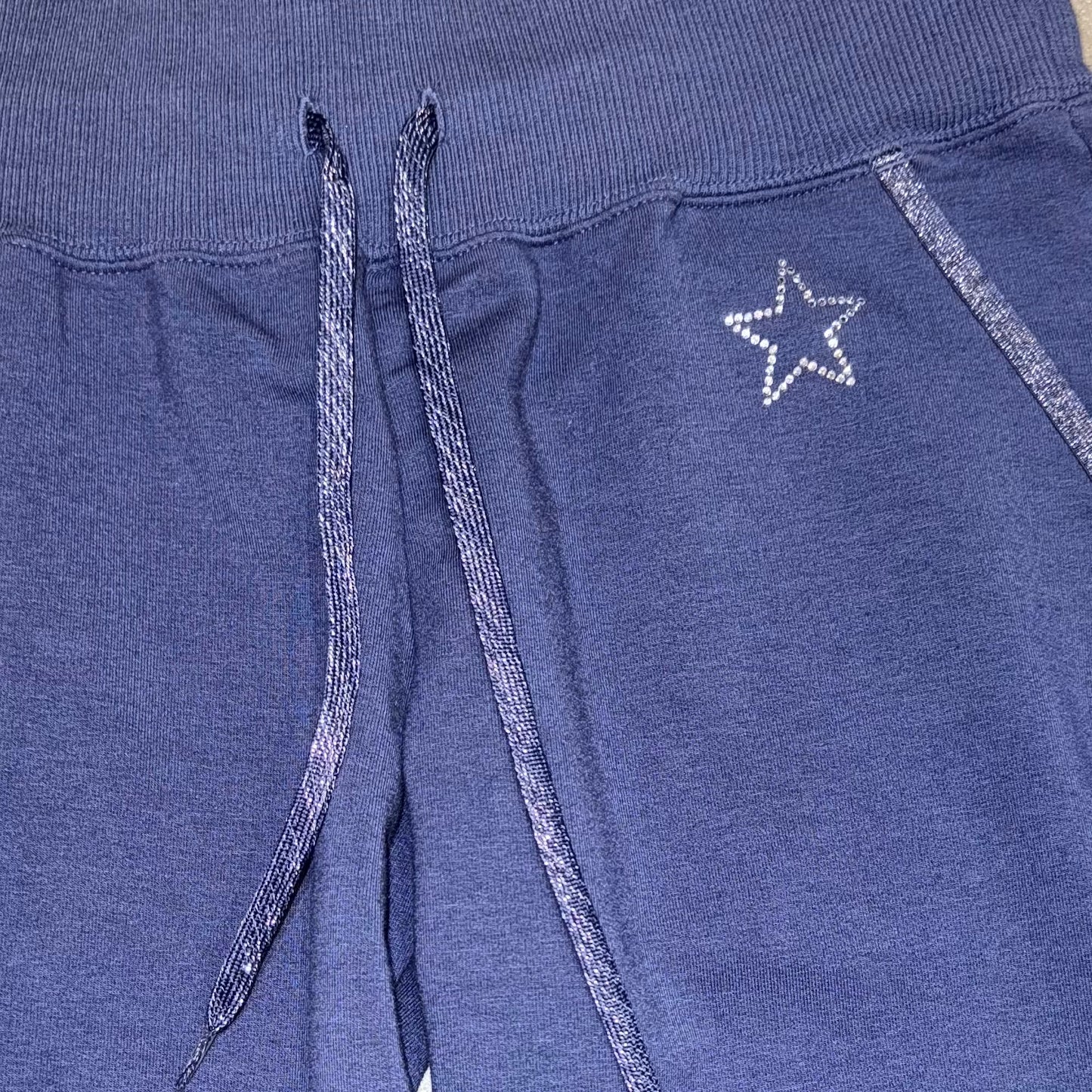Navy star cotton pants