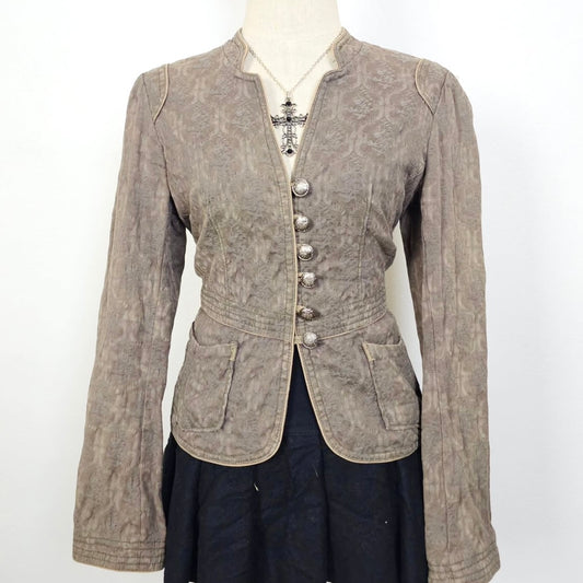 Button up slim fit lace outer