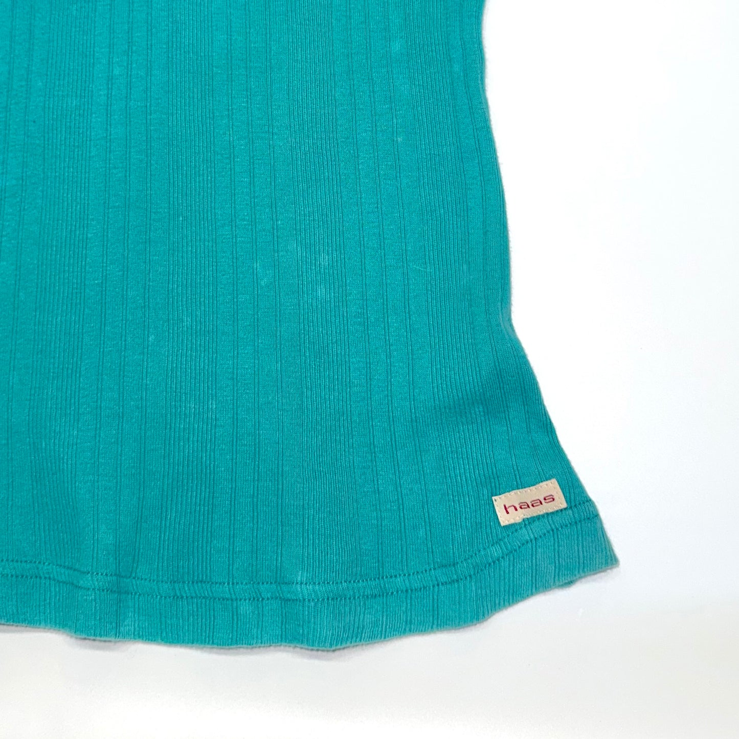 Haas teal button top